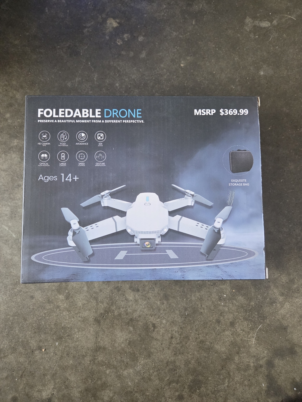 Foldable Drone with Camera - White/Gray
